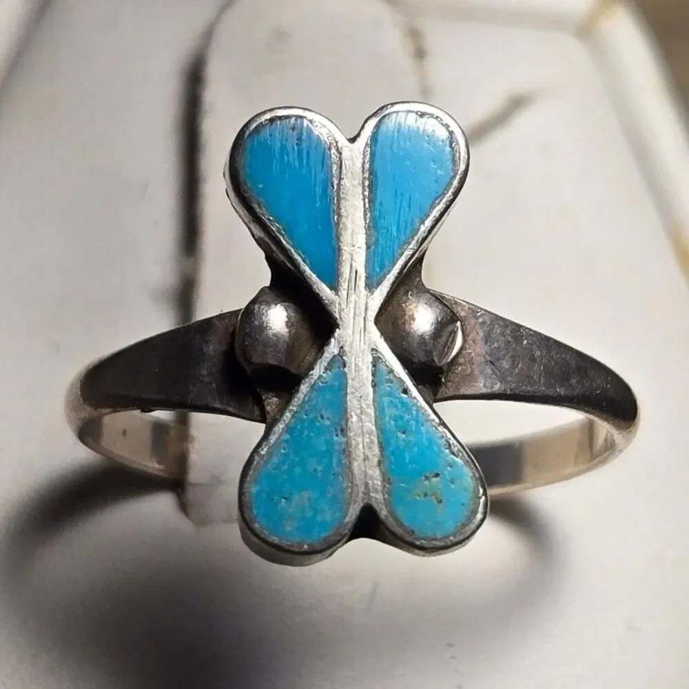 Handmade Southwestern vintage sterling silver ring sz 6.5